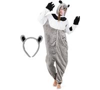 corimori Disfraz de oso hormiguero para adultos con diadema, disfraz de carnaval para mujer, hombre, estatura 180-190 cm