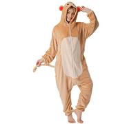 corimori- Louis El Mono ijamas Animal Traje de Una Pieza Disfraz Adultos Invierno, Color marrón, Talla 160-170 cm (1852) , color/modelo surtido