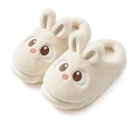 corimori Pantuflas de peluche de conejo, pantuflas de conejo, en tallas 33-39, Blanco, 36/37 EU