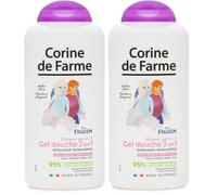 Corine de Farme - Gel de Ducha 2 en 1 Extra Suave Frozen 300ml para Niños - Cuerpo y Cabello - Fórmula Hipoalergénica - No Pica los Ojos - Cosmético Natural - Francia - Pieles Sensibles (Paquete de 2)