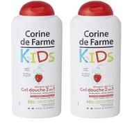 Corine de Farme - Gel de Ducha 2 en 1 KIDS para Niños - Producto de Baño para Piel y Cabello - Extra Suave - Perfume Fresa - Cosmético Natural - Fabricado en Francia - Pieles Sensibles - 300ml