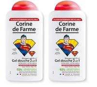 Corine de Farme - Gel de Ducha Extra Suave Superman - Jabón 2en1 para Cuerpo y Cabello de Niños - Fórmula Hipoalergénica Piel Sensible, Clean Beauty, no Pica (Paquete de 2)
