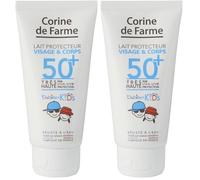 Corine de Farme - Leche Protectora Babies & Kids SPF50+ Bebés y Niños - Muy Alta Protección UVA y UVB - con Monoï de Tahití - Sin Perfume - Tamaño de Viaje 50ml (Paquete de 2)