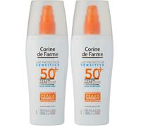 Corine de Farme - Leche Protectora SPF50+ Sensitive - Alta Protección Solar para Rostro y Cuerpo - con Monoï de Tahití - Hipoalergénica - Piel Sensible - 150 ml (Paquete de 2)