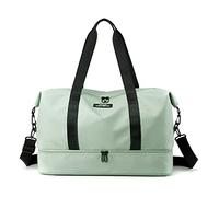 CORIOS 3 en 1 Bolsa de Viaje Nylon Bolsa Deportiva Bolsa de Hombro de Gimnasio Plegable Bolsa de Deporte para Hombres Mujeres Bolsa de Natación para Viajes Vacaciones Fin de Semana Gimnasio Verde