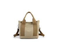 CORIOS Bandolera de Lona para Mujer, Bolso Multifuncional Pequeña Capacidad de Hombro Shopper para Casual, Citas, Trabajo, Viajes y Compras - Caqui