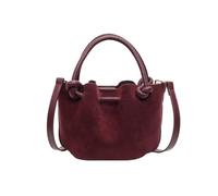 CORIOS Bolsa de Cubo con Cordóne para Mujer PU Cuero Bolso de Mano Impermeable Bolsos de Hombro Pequeña Bolsa Shopper Elegante Bolso Tote Moda Bolso Bandolera Trabajo Viajes Bolso Cruzados Rojo