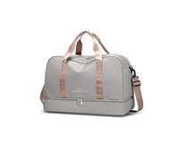 CORIOS Bolsa de Fitness y Viaje de Gran Capacidad con Compartimento para Zapatos, Ideal para Playa y Fin de Semana, Gris