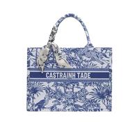CORIOS Bolsa de Mano con Motivos Étnicos Estampados para Mujer Bolso de Hombro para Estilo Boho Maletín Bolso para Ordenador Portátil Tote de Lona para Vacaciones Citas Viajes Azul L