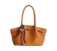 CORIOS Bolsa de Mano en PU Cuero para Mujer Bolsa de Hombro con Colgante de Corazón de Moda Gran Capacidad Bolsa Shopper Tote para Uso Cotidiano y Ocasiones Formales Caqui