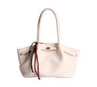 CORIOS Bolsa de Mano en PU Cuero para Mujer Bolsa de Hombro con Colgante de Corazón de Moda Gran Capacidad Bolsa Shopper Tote para Uso Cotidiano y Ocasiones Formales Beige