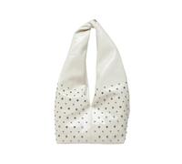 CORIOS Bolsa de Mano para Mujer Bolso de Hombro en PU Cuero Bolso Bajo el Brazo con Diseño de Tachuelas Bolsa Shopper con Capacidad Media Moda Tote para Compras Viajes Trabajo Blanco