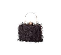 CORIOS Bolsa de Noche Borla para Mujer Diamantes de Imitación Clutch Bolso de Cristal Bolso de Fiesta Pequeña Bolso de Boda Elegante Perlas Bolso de Hombro Bolsos de Embrague con Cadena Negro