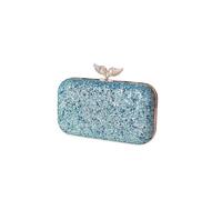 CORIOS Bolsa de Noche Con Perlas y Lentejuelas Para Mujer - Clutch Elegante Con Diamantes de Imitación y Cristal - Bolso de Hombro Para Boda y Fiesta - Pequeño Azul