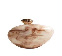 CORIOS Bolsa de Noche de Acrílico con Forma de Concha para Mujer Clutch con Patrón de Mármol Bolso de Fiesta Elegante Bolso de Hombro Bandolera con Cadena Desmontable para Bodas Cocteles Caramelo