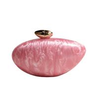 CORIOS Bolsa de Noche de Acrílico con Forma de Concha para Mujer Clutch con Patrón de Mármol Bolso de Fiesta Elegante Bolso de Hombro Bandolera con Cadena Desmontable para Bodas Cocteles Rosa