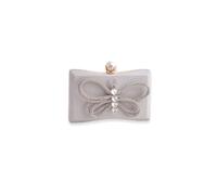 CORIOS Bolsa de Noche de Mariposa Diamantes de Imitación Clutch para Mujer Bolso de Boda Bolso de Fiesta Pequeña Lentejuelas Bolsos Bandolera Elegante Bolso de Hombro Blanco
