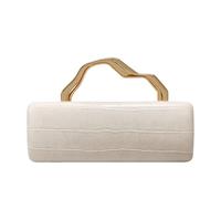 CORIOS Bolsa de Noche Mujer Patrón de Cocodrilo Clutch Cuero PU Bolso de Fiesta Bolso de Boda Elegante Bolso de Hombro Bandolera con Asa Metálica y Cadena Desmontable para Fiesta Banquete Blanco