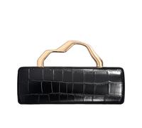 CORIOS Bolsa de Noche Mujer Patrón de Cocodrilo Clutch Cuero PU Bolso de Fiesta Bolso de Boda Elegante Bolso de Hombro Bandolera con Asa Metálica y Cadena Desmontable para Fiesta Banquete Negro