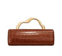 CORIOS Bolsa de Noche Mujer Patrón de Cocodrilo Clutch Cuero PU Bolso de Fiesta Bolso de Boda Elegante Bolso de Hombro Bandolera con Asa Metálica y Cadena para Fiesta Banquete Marrón Claro