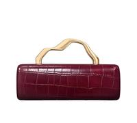 CORIOS Bolsa de Noche Mujer Patrón de Cocodrilo Clutch Cuero PU Bolso de Fiesta Bolso de Boda Elegante Bolso de Hombro Bandolera con Asa Metálica y Cadena Desmontable para Fiesta Banquete Rojo Vino