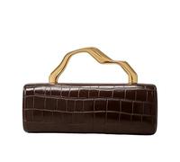 CORIOS Bolsa de Noche Mujer Patrón de Cocodrilo Clutch Cuero PU Bolso de Fiesta Bolso de Boda Elegante Bolso de Hombro Bandolera con Asa Metálica y Cadena Desmontable para Fiesta Banquete Café