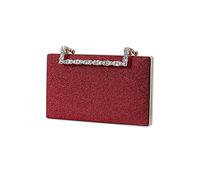 CORIOS Bolsa de Noche para Mujer Bolso de Fiesta Brillante Bling Bolso de Mano Bolsa de Cadena Bolso de Hombro Elegante Bolso Bandolera para Fiesta de Graduación Boda Banquete Rojo