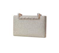 CORIOS Bolsa de Noche para Mujer Bolso de Fiesta Brillante Bling Bolso de Mano Bolsa de Cadena Bolso de Hombro Elegante Bolso Bandolera para Fiesta de Graduación Boda Banquete Oro Claro