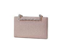 CORIOS Bolsa de Noche para Mujer Bolso de Fiesta Brillante Bling Bolso de Mano Bolsa de Cadena Bolso de Hombro Elegante Bolso Bandolera para Fiesta de Graduación Boda Banquete Oro Rosa