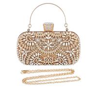 CORIOS Bolsa de Noche para Mujer Bolso de Fiesta Diamantes de Imitación Clutch Bolso de Hombro Bolsos Bandolera Bolsas de Mensajero para Fiesta de Graduación Banquete Boda Dorado