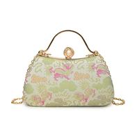 CORIOS Bolsa de Noche para Mujer Bordado Embrague Bolso de Fiesta Pequeña Bolso de Boda Lujoso Clutch Bolsa de Cadena Elegante Bolso de Hombro Retro Fiesta Banquete Bolsos Bandolera Rosa Rojo