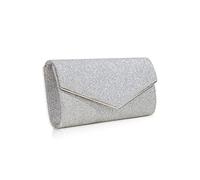 CORIOS Bolsa de Noche para Mujer Brillante Bolso de Mano Bolso de Fiesta Bling Bolso de Hombro Elegante Bolso Bandolera Bolsa de Cadena para Fiesta de Graduación Boda Banquete Plata