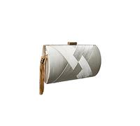CORIOS Bolsa de Noche para Mujer Clutch con Fleco Borlas Vintage Retro Bolso de Hombro Bolso de Boda Partido Fiesta Baile Ceremonia Fiesta de Coctel Bolsos Bandolera Plata