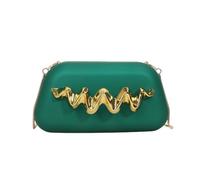 CORIOS Bolsa de Noche para Mujer Cuero PU Acrílico Bolso de Boda Asa Metálica Bolso de Fiesta Elegante Bolso de Hombro Bandolera con Cadena para Banquete Fiesta de Graduación Verde