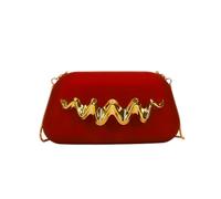 CORIOS Bolsa de Noche para Mujer Cuero PU Acrílico Bolso de Boda Asa Metálica Bolso de Fiesta Elegante Bolso de Hombro Bandolera con Cadena para Banquete Fiesta de Graduación Rojo