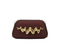 CORIOS Bolsa de Noche para Mujer Cuero PU Acrílico Bolso de Boda Asa Metálica Bolso de Fiesta Elegante Bolso de Hombro Bandolera con Cadena para Banquete Fiesta de Graduación Marrón Rojizo