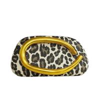 CORIOS Bolsa de Noche para Mujer Cuero PU Acrílico Clutch Bolso de Fiesta con Asa Metálica y Cadena Desmontable Bolso de Boda Elegante Bolso de Hombro Bandolera Cuero con Estampado de Leopardo