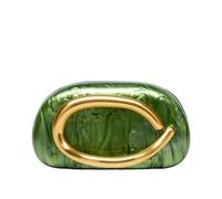 CORIOS Bolsa de Noche para Mujer Cuero PU Acrílico Clutch Bolso de Fiesta con Asa Metálica y Cadena Desmontable Bolso de Boda Elegante Bolso de Hombro Bandolera Acrílico Verde