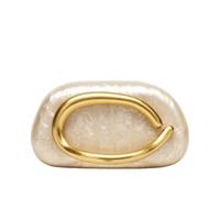 CORIOS Bolsa de Noche para Mujer Cuero PU Acrílico Clutch Bolso de Fiesta con Asa Metálica y Cadena Desmontable Bolso de Boda Elegante Bolso de Hombro Bandolera Acrílico Champán