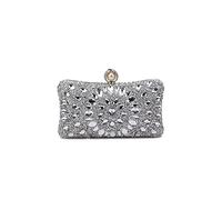 CORIOS Bolsa de Noche para Mujer Diamantes de Imitación Clutch Bolsa de Noche Pequeña Elegante Bolso de Hombro Bolso de Boda Lujoso Fiesta de Graduación Banquete Bolsos Bandolera Plata