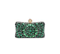 CORIOS Bolsa de Noche para Mujer Diamantes de Imitación Clutch Bolsa de Noche Pequeña Elegante Bolso de Hombro Bolso de Boda Lujoso Fiesta de Graduación Banquete Bolsos Bandolera Verde
