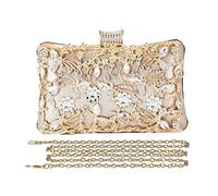 CORIOS Bolsa de Noche para Mujer Diamantes de Imitación Clutch Bolso de Fiesta Bolsos Bandolera con Cadena Bolso de Hombro para Fiesta de Graduación Banquete Boda Dorado