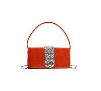CORIOS Bolsa de Noche para Mujer Diamantes de Imitación Clutch Bolso de Fiesta Lujoso Bolso de Boda Elegante Bolso de Hombro Bolsa de Cadena Bolsos Bandolera Naranja