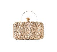 CORIOS Bolsa de Noche para Mujer Diamantes de Imitación Clutch Bolso de Fiesta Pequeña Bolso de Boda Elegante Flor Bolso de Hombro Bolsos Bandolera con Cadena para Fiesta Banquete Boda Oro