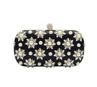 CORIOS Bolsa de Noche para Mujer Diamantes de Imitación Clutch Bolso de Fiesta Pequeña Bolso de Cristal Elegante Bolso de Hombro Perlas Bolso de Boda Lujoso Bolsos de Embrague Bolsos Bandolera Negro