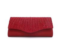 CORIOS Bolsa de Noche para Mujer Diamantes de Imitación Clutch Bolso de Mano con Cadena Bolso de Fiesta Elegante Bolso de Hombro Bolsa de Cadena para Fiesta de Graduación Banquete Boda Rojo
