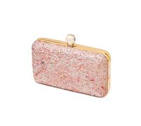 CORIOS Bolsa de Noche para Mujer Diamantes de Imitación Clutch Bolsos Bandolera con Cadena Bolso de Fiesta Elegante Bolso de Hombro para Fiesta de Graduación Boda Banquete Rosa