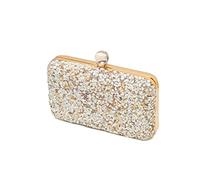 CORIOS Bolsa de Noche para Mujer Diamantes de Imitación Clutch Bolsos Bandolera con Cadena Bolso de Fiesta Elegante Bolso de Hombro para Fiesta de Graduación Boda Banquete Oro