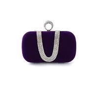 CORIOS Bolsa de Noche para Mujer Diamantes de Imitación Clutch Terciopelo Bolsa de Noche Bolsos Bandolera Bolso de Boda Elegante Bolso de Hombro para Fiesta de Graduación Boda Banquete Morado