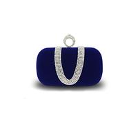 CORIOS Bolsa de Noche para Mujer Diamantes de Imitación Clutch Terciopelo Bolsa de Noche Bolsos Bandolera Bolso de Boda Elegante Bolso de Hombro para Fiesta de Graduación Boda Banquete Azul